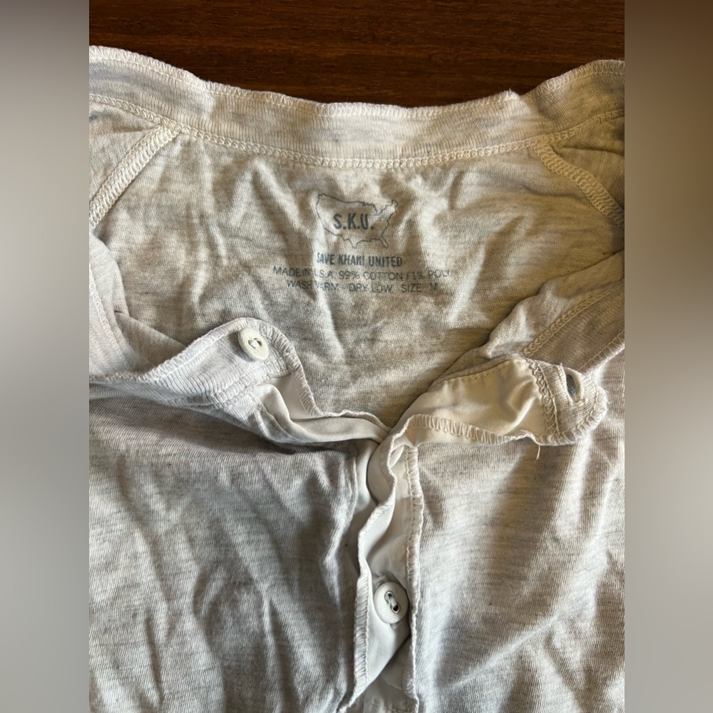 Save Khaki shirt sleeve henley